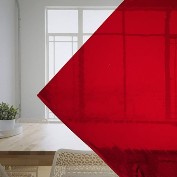 Rood seleen glas voor glas in lood.